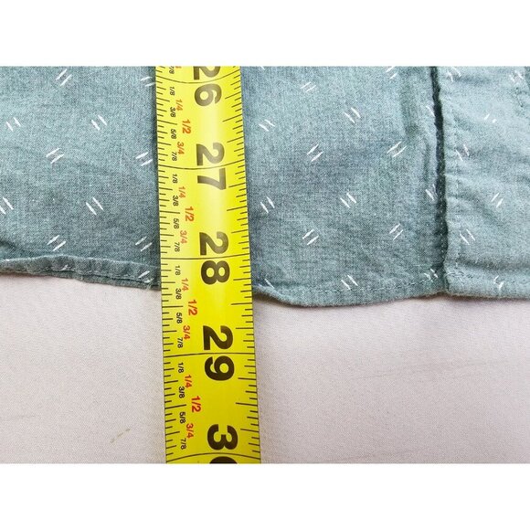 J. Crew Slim Untucked Stretch Size Large Green White Pattern Button Down Shirt - Picture 8 of 10